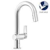 Grohe Defined Pull-Down Bar Faucet and Foot Control Adapter Kit Combo with 2-Function Toggle Sprayer Starlight Chrome