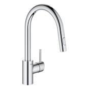 Grohe Concetto 1.5 GPM Single Hole Pull Down Kitchen Faucet Starlight Chrome