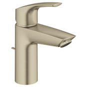 Grohe Eurosmart 1.2 GPM Deck Mounted Single Hole S-Size Bathroom Faucet with Drain Assembly Brushed Nickel Infinity
