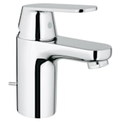 Grohe Eurosmart 1.2 GPM Cosmopolitan Single Hole Bathroom Faucet with SilkMove and WaterCare Technologies - Free Metal Pop-Up Drain Assembly with purchase Starlight Chrome
