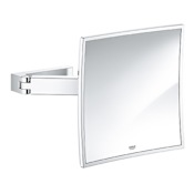 Grohe Selection Cube 8-3/4" W x 8-3/4" H Square Framed Makeup Wall Mirror Starlight Chrome