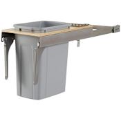 Hafele KV 35 Quart Pull Out Waste Bin with Soft Close Slides White