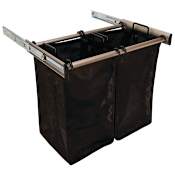Hafele Pull-Out Hamper with Two Removable Bags from the Synergy Collection Matte Nickel