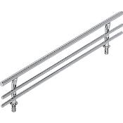 Hafele 17.625" Long Steel Rail for Custom Wood Shelves Chrome