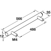 Hafele 19-1/8 Inch Center to Center Bar Cabinet Pull Stainless Steel