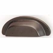 Hafele Arcadian 3-1/2 Inch Center to Center Cup Cabinet Pull Old Bronze