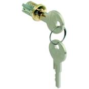 Hafele Timberline Snap-In Cabinet Lock Core with Two Keyed Alike Keys Black Epoxy