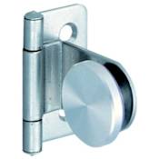 Hafele Inset Screw-Mount Glass Cabinet Door Hinge with 180-Degree Opening Angle (Individual) Stainless Steel