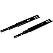 Hafele Accuride 12 Inch Full Extension Side Mount Ball Bearing Drawer Slide with 100 Lbs. Weight Capacity - Pair Black