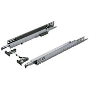 Hafele Salice 21 Inch Full Extension Concealed Undermount Drawer Slide with 75 Lbs. Weight Capacity - Pair Zinc Plated