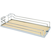 Hafele 20 Inch Wide Pull-Out Pantry Tray Set Chrome / Maple