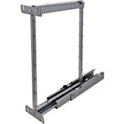 Hafele 31-1/2 Inch Tall Pull Out Pantry Frame with Full-Extension Soft-Close Slides Silver