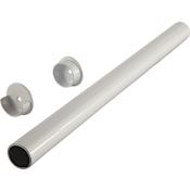 Hafele 48" Aluminum Wardrobe Rail with Supports Matte Aluminum
