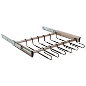 Hafele 24 Inch Pull-out Pants Rack with 18 Hangers from the Synergy Collection Matt Nickel