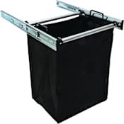 Hafele Synergy 18 Inch Wide Pull Out Hamper with Full Extension Drawer Slides and One Black Nylon Bag Polished Chrome