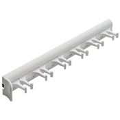 Hafele Synergy 6 Double Prong Hook 14-1/8 Inch Long Belt Rack with 3/4 Inch Extension Slide White