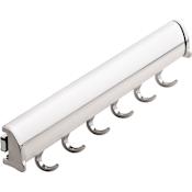 Hafele 6 Hook Full Extension Belt Rack from the Synergy Elite Series Polished Chrome
