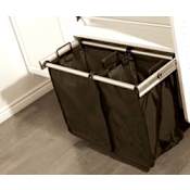Hafele Double Pull Out Hamper with Two Black Nylon Bags from the Synergy Collection Chrome