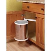 Hafele 16 Quart Side Panel Mount Stainless Steel Pivot-Out Waste Bin Stainless Steel