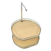 Hafele 19.75" Diameter 38" - 42.25" Tall D-Shaped 3-Shelf Lazy Susan Twister Set Champagne / Maple