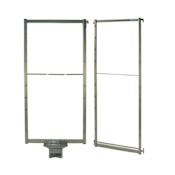 Hafele 15" Wide Chefs Pantry Tandem Pull Out and Door Mount Frames with Soft-Close Slides Champagne