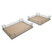 Hafele Set of Four 18-1/2 Inch x 15 Inch Magic Corner II Corner Unit Trays Champagne / Maple