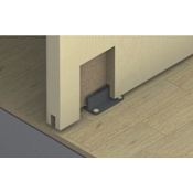 Hafele HAWA Floor Mounted Rattle-Free Lower Door Guide for Top Hung Wood Sliding Door Black