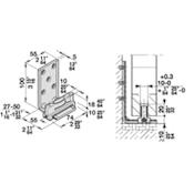 Hafele HAWA Confort Single Element Plastic Guide for 264 Lb. Sliding Door Black