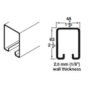 Hafele Straightaway 9-Foot 10-Inch Long Steel Top Track for 880 Lb. Sliding Barn Door Applications Steel