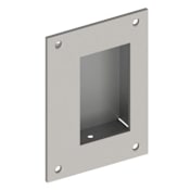 Hager 3-1/2" x 5" Flush Cup Door Pull with Welded Face Plate from the Pulls Collection Satin Stainless