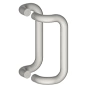 Hager 10" Center to Center 1" Round Offset Back to Back Door Pull Set from the Pulls Collection Polished Brass