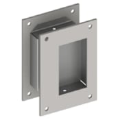 Hager 3-1/2" x 5" Back to Back Flush Pull Set with Welded Cup from the Pulls Collection Satin Stainless