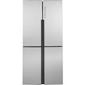 Haier 33 Inch Wide 16.4 Cu. Ft. Energy Star Rated Quad French Door Refrigerator with Fingerprint Resistant Finish Stainless Steel