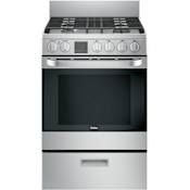 Haier 24 Inch Wide 2.9 Cu. Ft. Free Standing Gas Range with Modular Backguard Stainless Steel