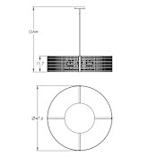Hammerton Studio Tweed 8 Light 48" Wide Drum Chandelier - Medium (E26) with Finished to Match Metal Shade Flat Bronze