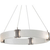 Hammerton Studio Parallel 33" Wide Artisan Crafted LED Chandelier with Hand Textured Glass Configure Below