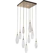 Hammerton Studio Aalto 27" Wide Artisan Crafted Geometric Optic Glass 9 Light Pendant Configure Below