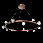 Hammerton Studio Stella 12 Light 41" Wide LED Abstract Ring Chandelier - 3000K Burnished Bronze / Clear