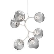 Hammerton Studio Nebula 6 Light 34" Wide LED Abstract Chandelier - 3000K Beige Silver / Floret Smoke