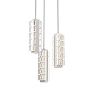 Hammerton Studio Tessera 3 Light 21" Wide LED Multi Light Pendant - 3000K Beige Silver / Pave Glass