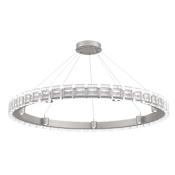 Hammerton Studio Tessera 6 Light 50" Wide LED Ring Chandelier - 3000K Beige Silver / Pave Glass