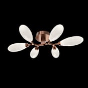 Hammerton Studio Fiori 6 Light 36" Wide LED Semi-Flush Ceiling Fixture - 3000K Burnished Bronze / White