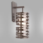 Hammerton Studio Tempest Single Light 16" Tall Wall Sconce - Medium (E26) with Frosted Glass Inner and Finished to Match Metal Outer Shade Flat Bronze