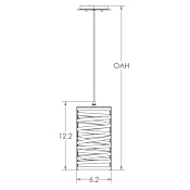 Hammerton Studio Tempest 6" Wide Rod Hung LED Cage Mini Single Pendant - with Frosted Glass Inner and Finished to Match Metal Outer Shade Flat Bronze