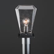 Hammerton Studio Beacon Single Light 13" Tall Outdoor Single Head Post Light - with Clear Glass Shade Argento Grey