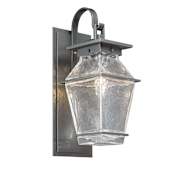 Hammerton Studio Landmark Single Light 19" Tall Outdoor Wall Sconce - Medium (E26) with Clear Glass Shade Argento Grey