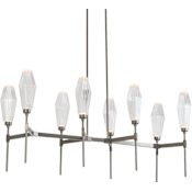 Hammerton Studio Aalto 48" Wide Artisan Crafted Geometric Optic Glass 8 Light Linear Chandelier Configure Below