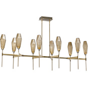 Hammerton Studio Aalto 67" Wide Artisan Crafted Geometric Optic Glass 10 Light Linear Chandelier Configure Below