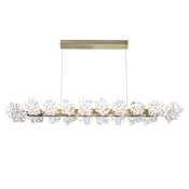 Hammerton Studio Blossom 60" Wide LED Linear Chandelier with Clear Blossom Blown Glass Shades Configure Below