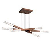 Hammerton Studio Axis 61" Wide LED Abstract Chandelier with Glacier Clear Glass Shades Configure Below